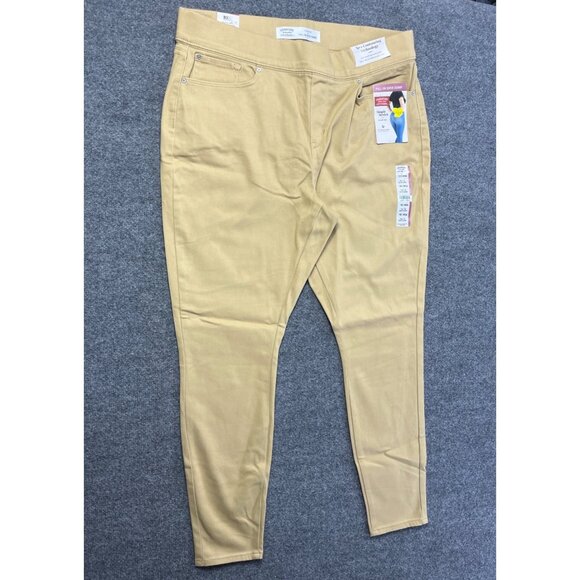 Levis Womens Pull-On Super Skinny Simply Stretch Shaping Pants Khaki Size 18W 34 - Picture 2 of 8